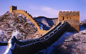 обои Windows 7 (Snow on the Great Wall, China)