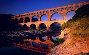 обои Windows 7 Pont du Gard, Languedoc-Roussillon, France